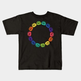 Rainbow Spooky Halloween Pumpkin Ring Kids T-Shirt